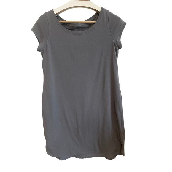Eileen Fisher Tshirt Dress Gray Cap Sleeve Womens Small - Picture 2 of 4